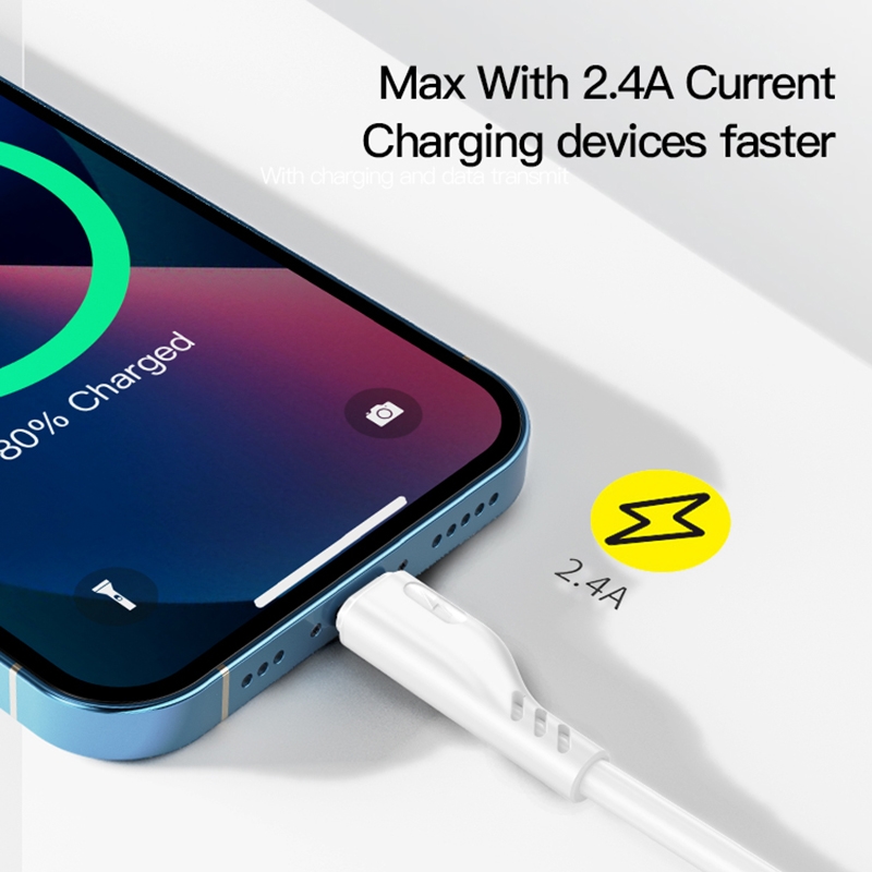 YESIDO CA105 1.2m 2.4A USB to Micro USB Charging Data Cable with Hook(White)