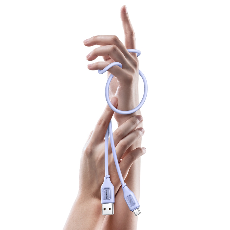USAMS US-SJ620 2A USB to Micro USB Silicone Data Cable, Length: 1m(White)
