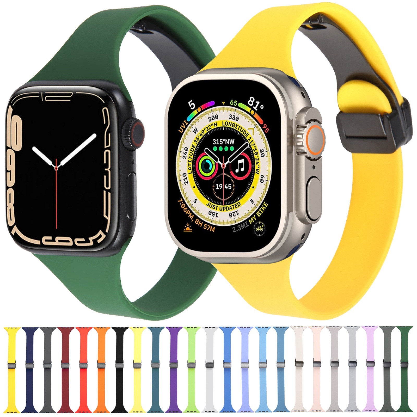 SUNSKY - สำหรับ Apple Watch 8 45mm Magnetic Buckle Slim สายนาฬิกา ...