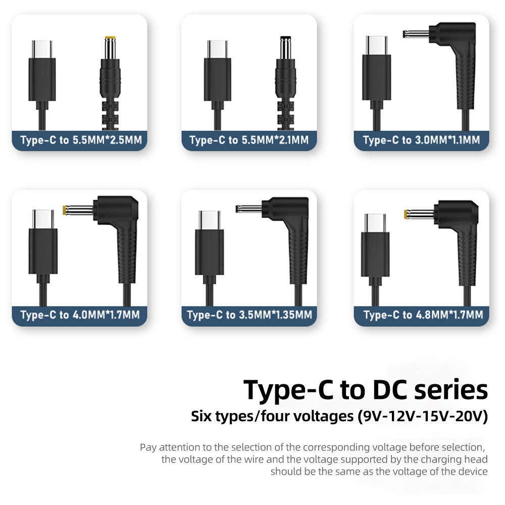 15V 5.5 x 2.1mm DC Power to Type-C Adapter Cable