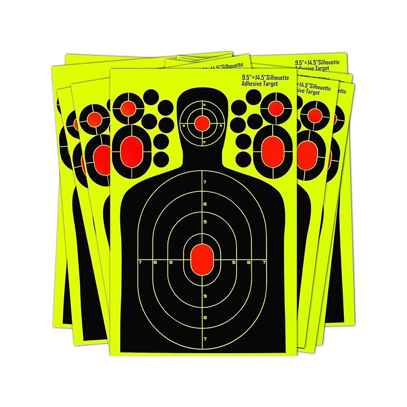 10pcs Self-adhesive Chest Ring Self-adhesive Archery Slingshot Target Paper, Size:9.5x14.5 inch