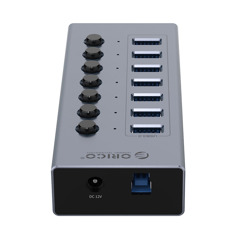 ORICO BT2U3-7AB-GY-BP 7 Ports USB 3.0 HUB with Individual Switches(UK Plug)