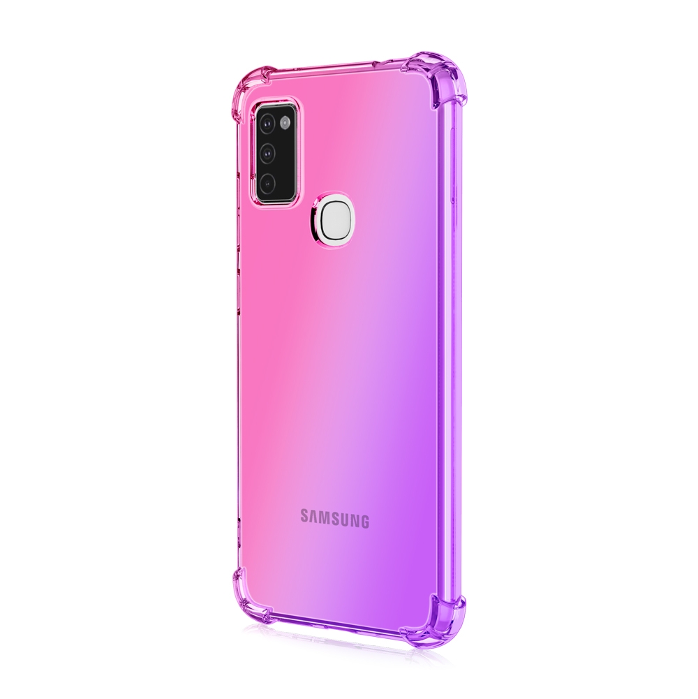 SUNSKY - Для Samsung Galaxy M51 Четырехугольная подушка безопасности  Противоударный защитный чехол из ТПУ градиентного цвета (розовый,  фиолетовый)