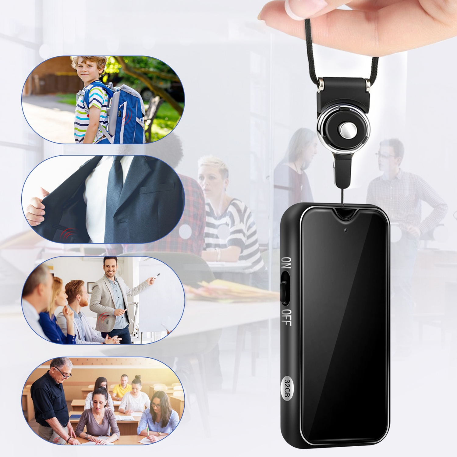 L17 Magnetic Pendant HD Recorder, Capacity:32GB