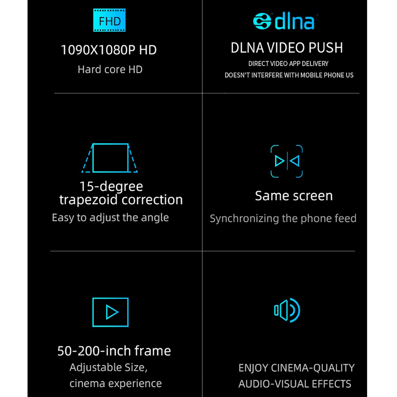 YG620 1920x1080P 2800 Lumens Portable Home Theater LED HD Digital Projector