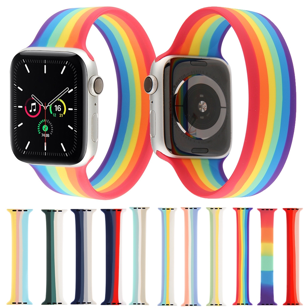 15% OFF by SUNSKY COUPON CODE: EDA0052625 for For Apple Watch Series 3 42mm Contrast Dual Color Silicone Watch Band(Silver White)