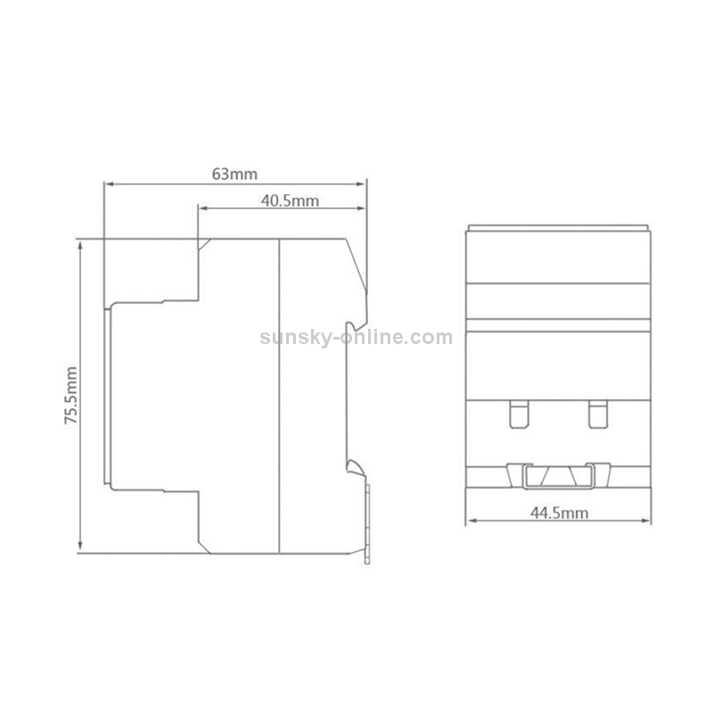 16A Modular Rail Type Socket Power Adapter, EU Plug