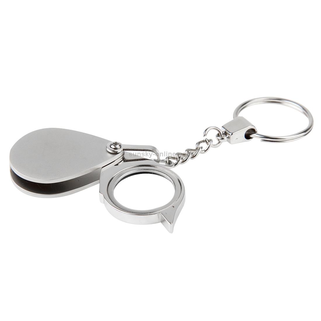 Portable Folding Loupe Metal Jewelry Antique Magnifier Magnifying Eye Glass Lens Keychain