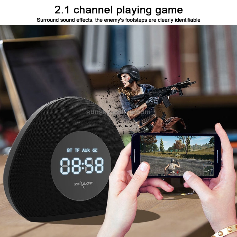 SUNSKY ZEALOT S23 Multifunctional Clock Wireless Bluetooth Speaker