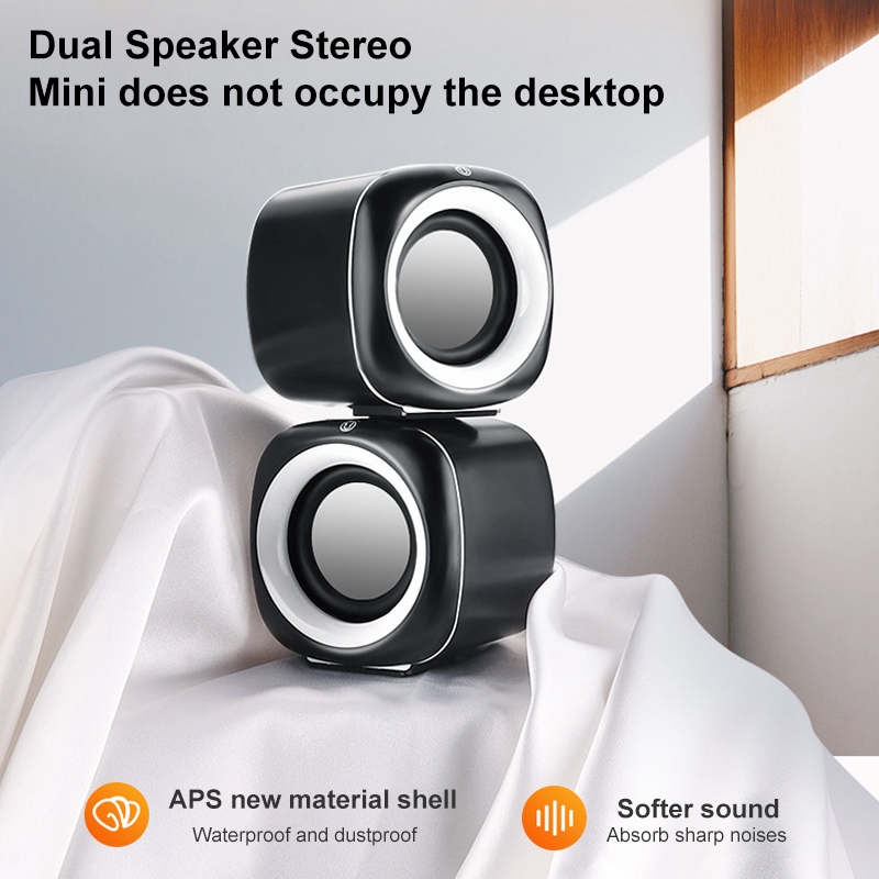 A1 Upgraded Version USB Wire-controlled 4D Stereo Sound Mini Wired Speaker, Cable Length: 1.3m(Black)