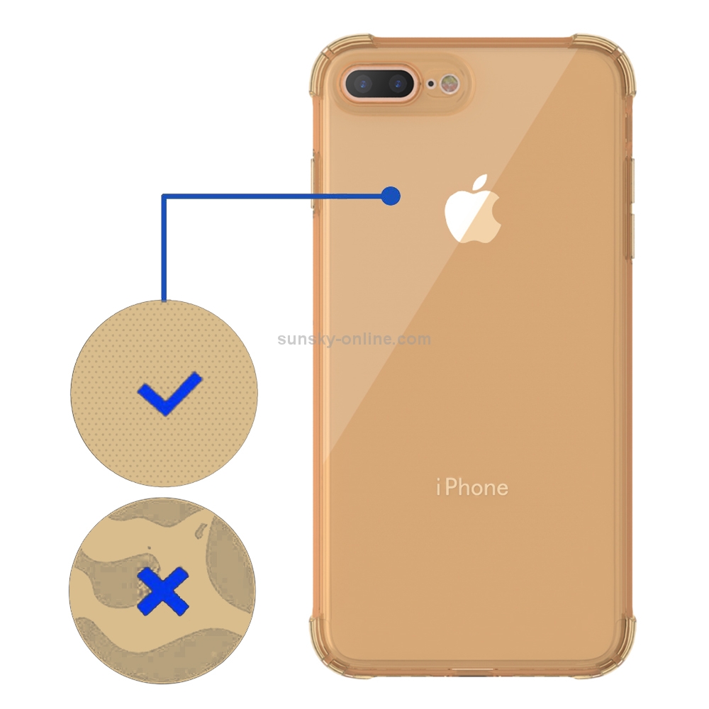 SUNSKY - Прозрачный противоударный чехол с подушкой безопасности из ТПУ для  iPhone 8 Plus и 7 Plus (золотой)