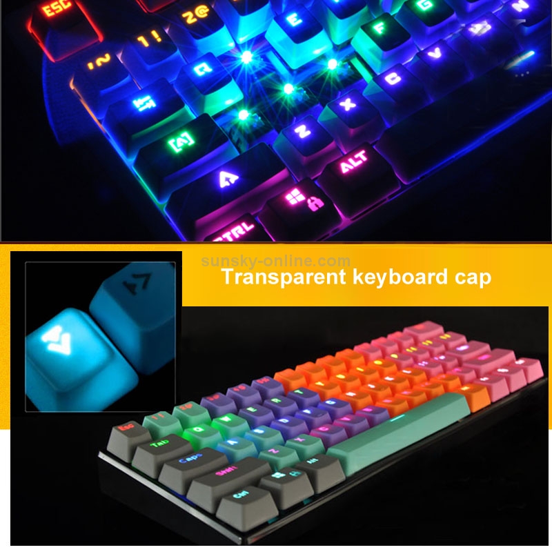 104 Keys Double Shot PBT Backlit Keycaps for Mechanical Keyboard(Blue)