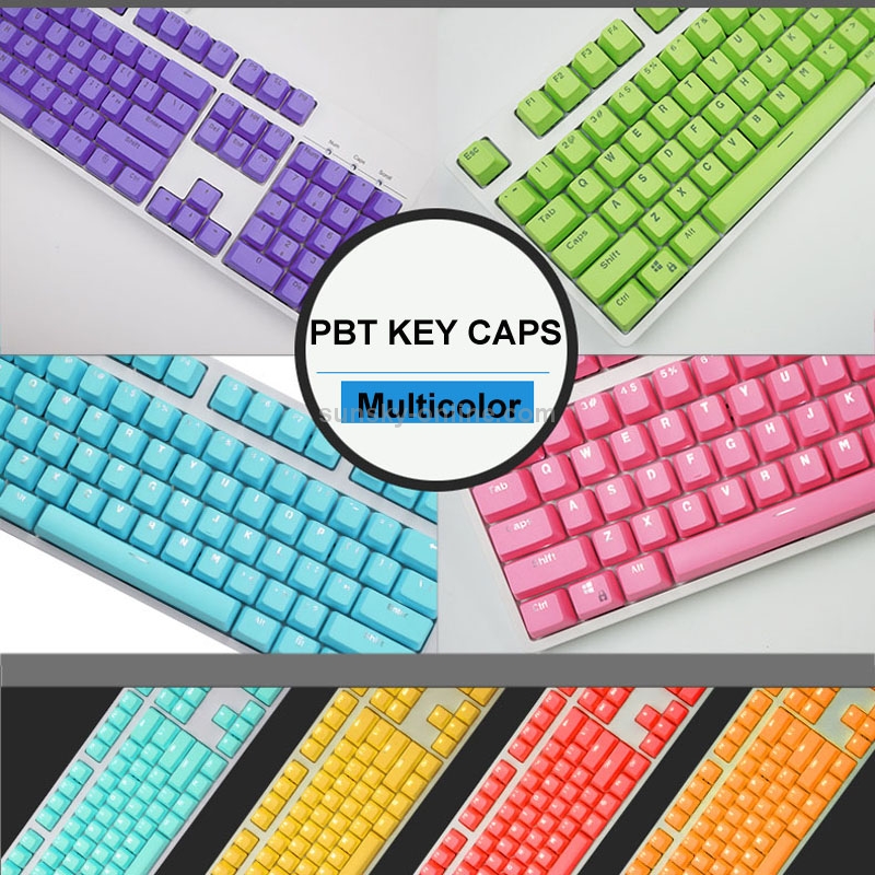 104 Keys Double Shot PBT Backlit Keycaps for Mechanical Keyboard(Blue)