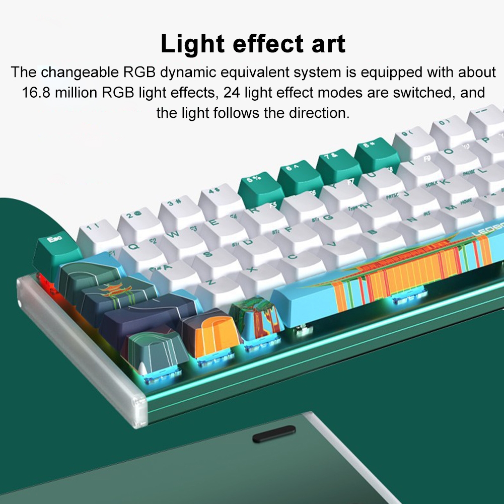 LEOBOG K67 2.4G Bluetooth Wireless RGB Three Mode Customized Mechanical Keyboard, Ice Crystal Switch (Green)