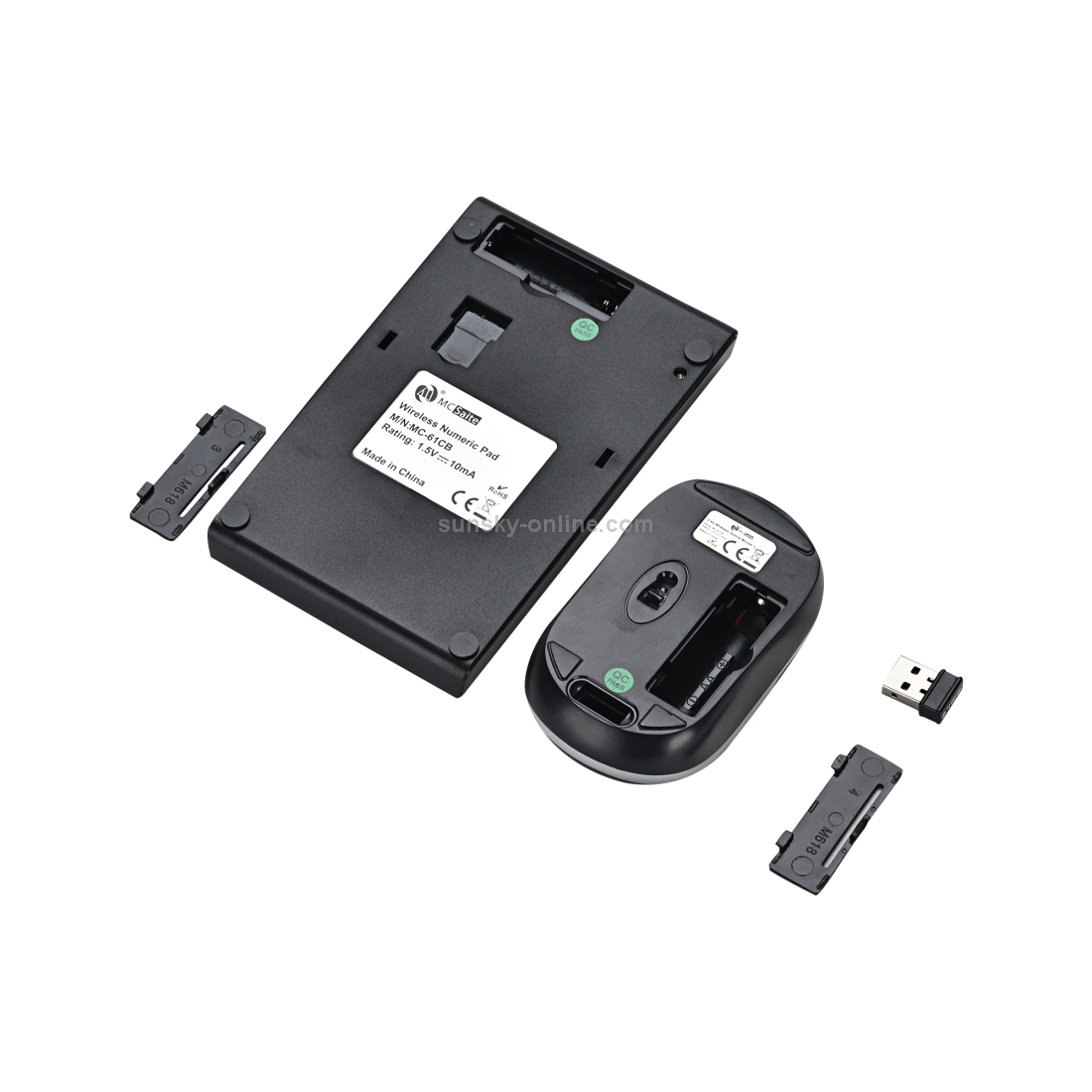 SUNSKY - MC Saite MC-61CB เมาส์ไร้สาย 2.4GHz + แป้นพิมพ์ตัวเลข 22 ปุ่ม ...