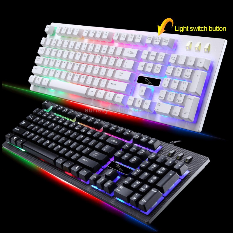 ZGB G20 104 Keys USB Wired Mechanical Feel Glowing Computer Keyboard Gaming Keyboard(Black)