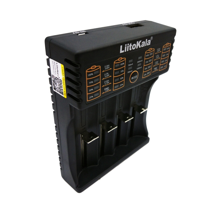 LiitoKala lii-402 4 In 1 Lithium Battery Charger for Li-ion IMR 18650, 18490, 18350, 17670, 17500, 16340(RCR123), 14500, 10440