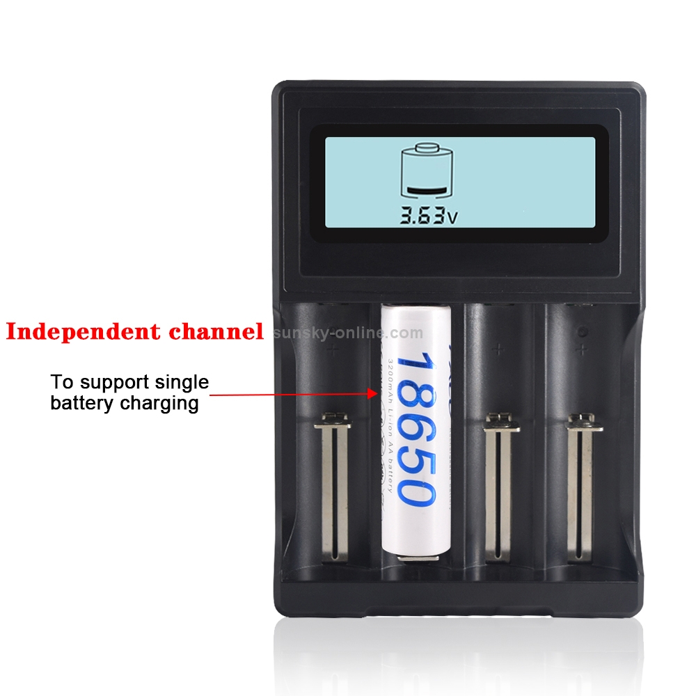 Micro USB 4 Slot Battery Charger for 3.7V Lithium-ion Battery, with LCD Display