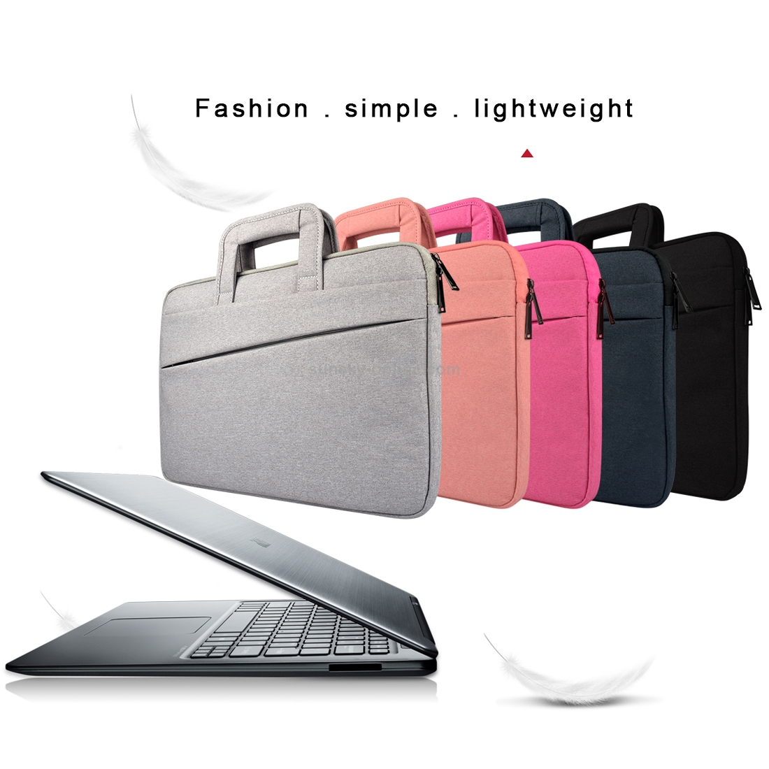 ST03S 15.6 inch Double Side Pockets Wearable Oxford Cloth Soft Handle Portable Laptop Tablet Bag(Grey)