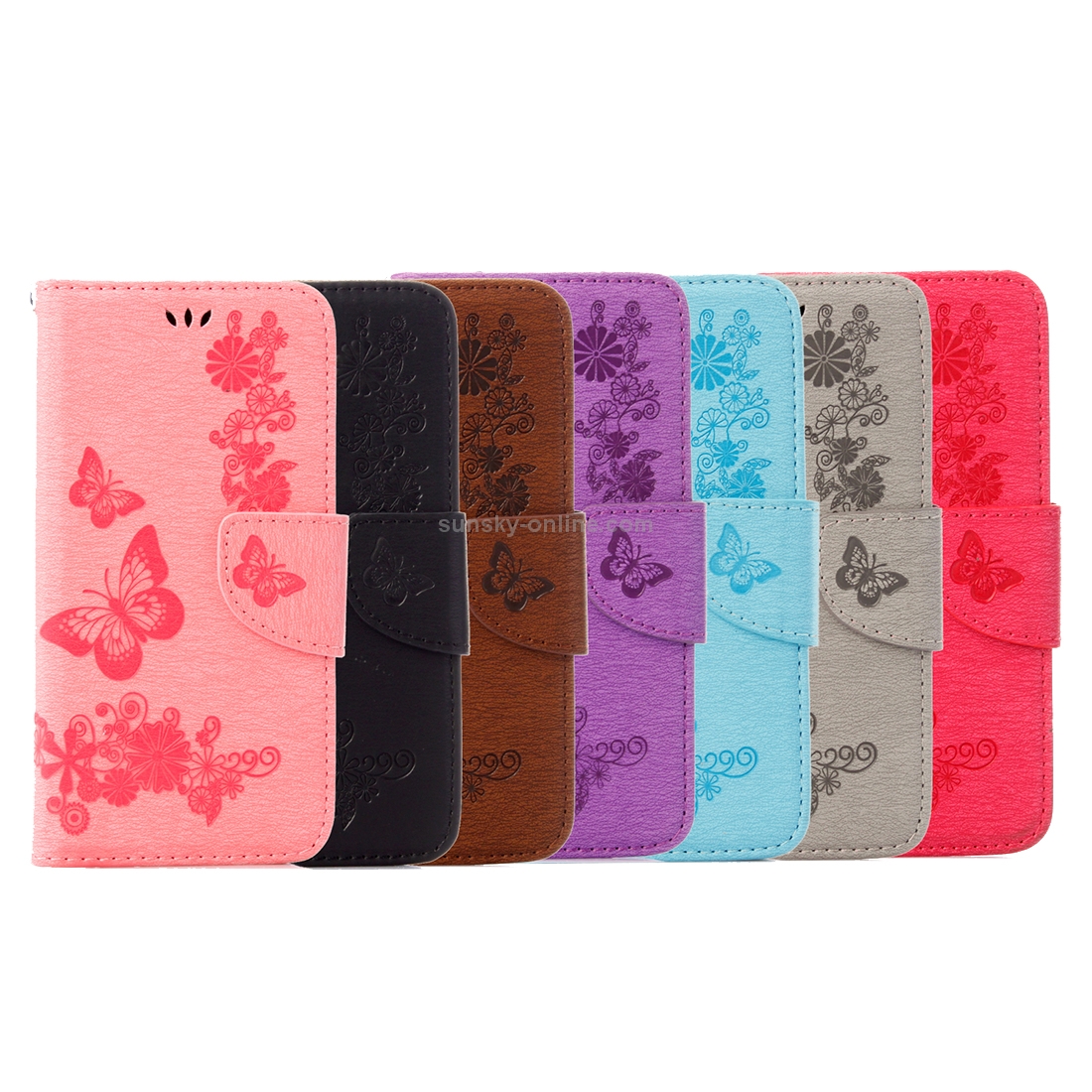 Butterflies Embossing Horizontal Flip Leather Case for Wiko U Feel, with Holder & Card Slots & Wallet & Lanyard(Grey)