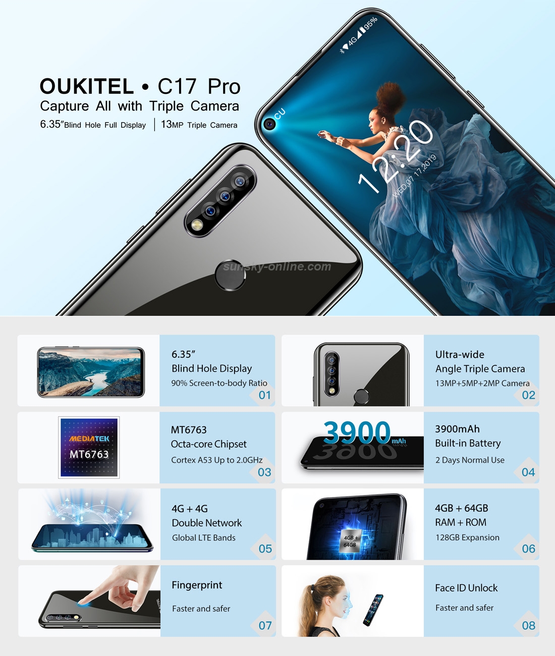 [HK Warehouse] OUKITEL C17 Pro, 4GB+64GB