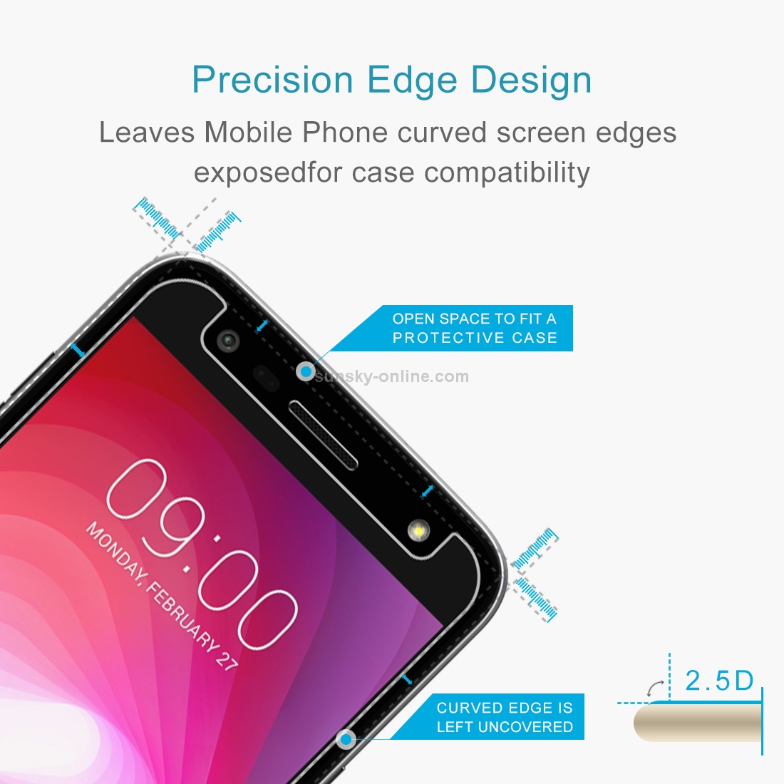 For LG X Power2 0.26mm 9H Surface Hardness Explosion-proof Non-full Screen Tempered Glass Screen Film