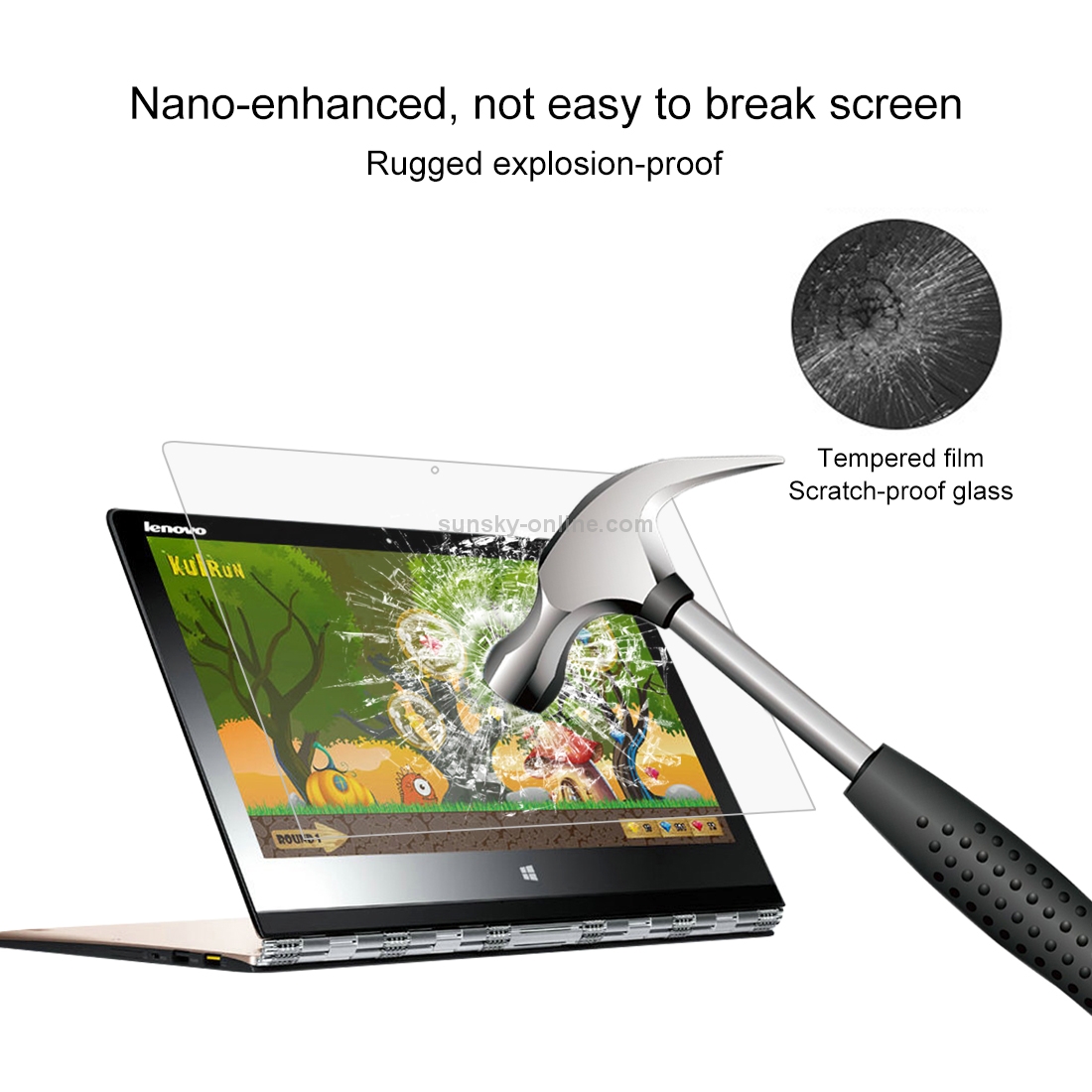 0.4mm 9H Surface Hardness Full Screen Tempered Glass Film for Lenovo YOGA 3 Pro 13.3 inch