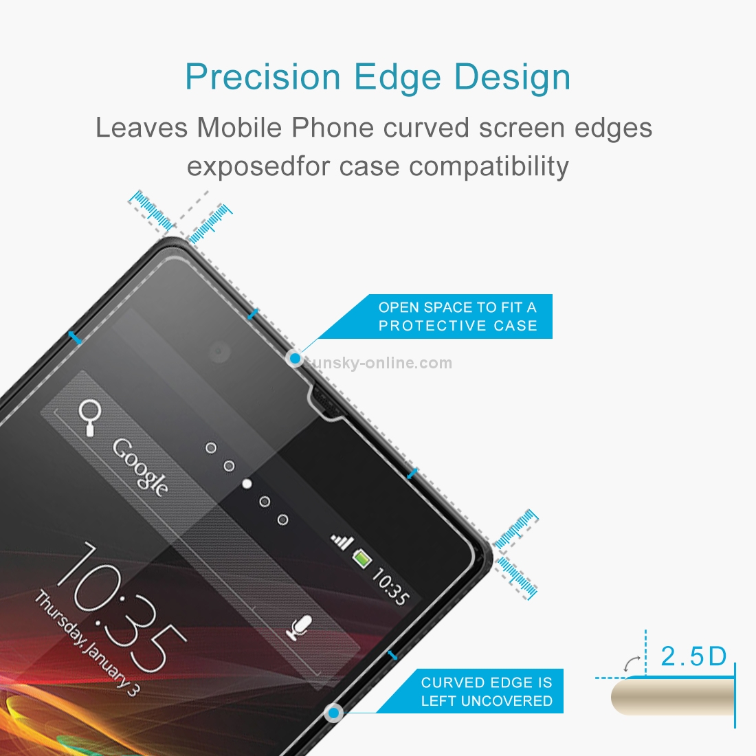 25 PCS For Sony Xperia Z / L36h 0.26mm 9H Surface Hardness 2.5D Tempered Glass Film