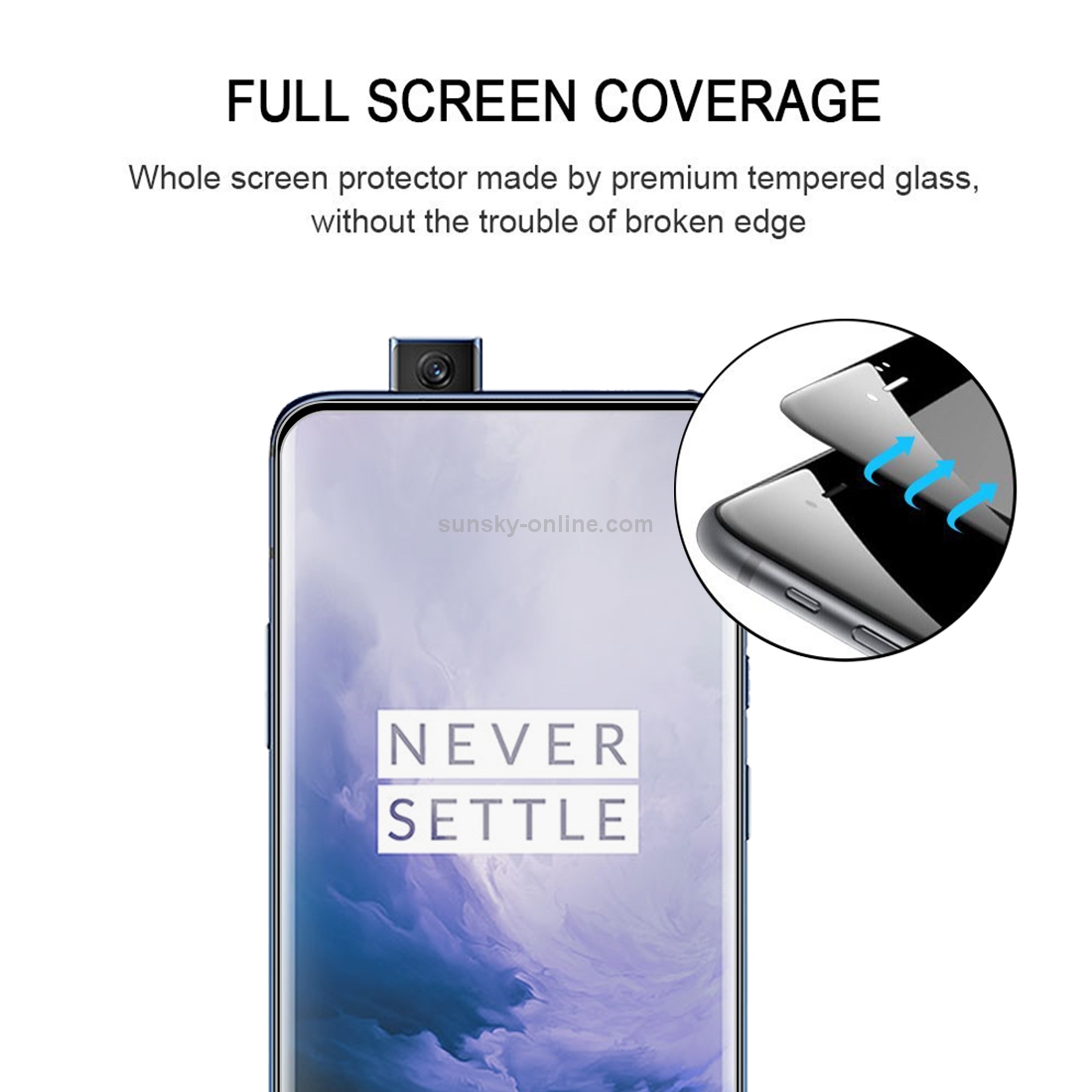 2 PCS 9H Full Screen Curved Edge Tempered Glass Film for OnePlus 7 Pro