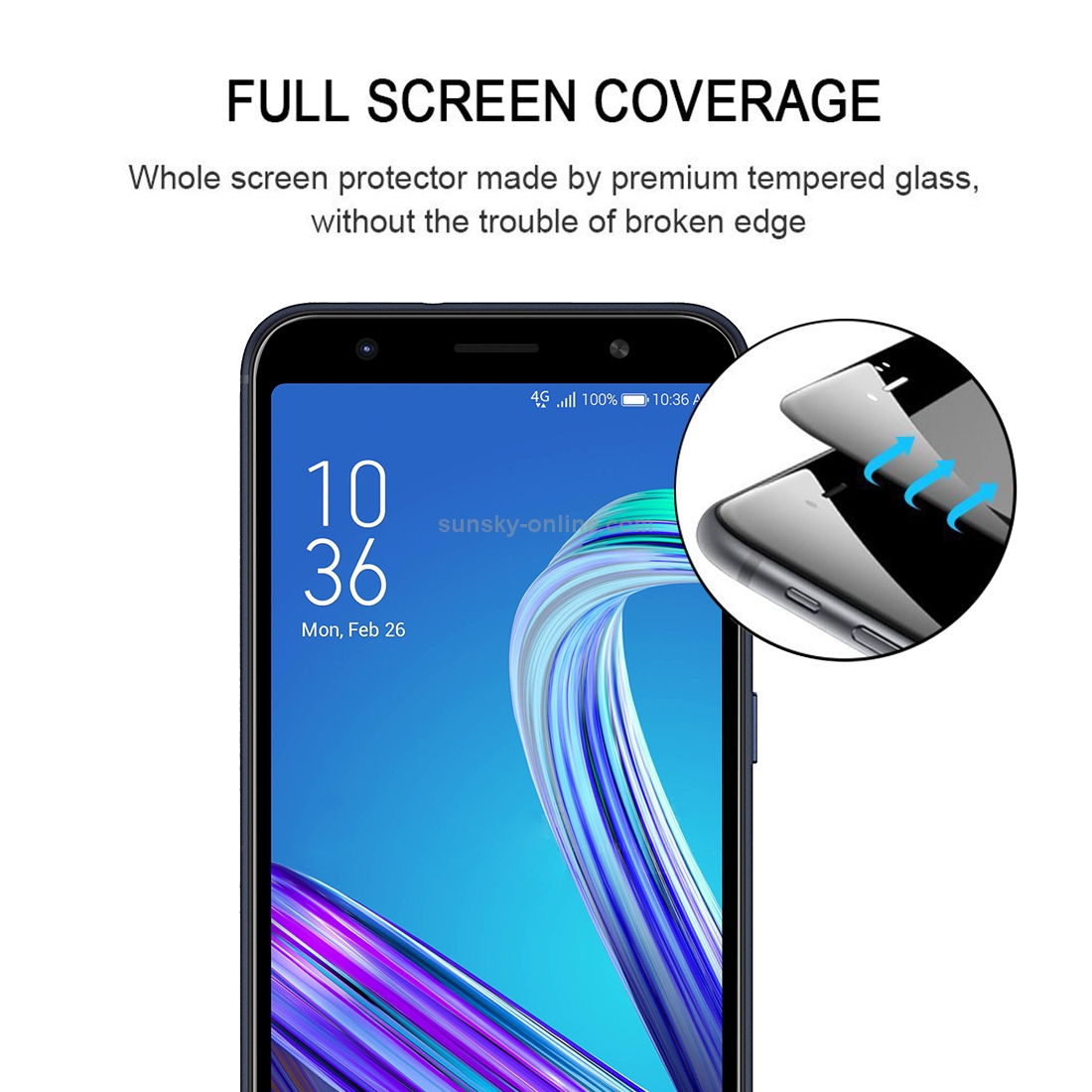 Full Glue Full Screen Tempered Glass Film for Asus Zenfone Max (M1) ZB555KL