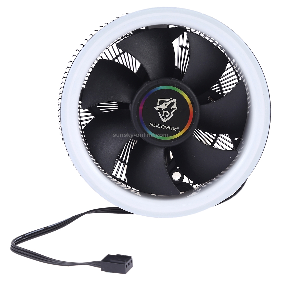 3 Pin Computer Components Chassis Fan Host Silent Cooling Fan with RGB Color Light for Intel: 1775 1366 1150 1151 1155 1156 (AMD: 754 939 AM2 AM2+ AM3 AM3+)