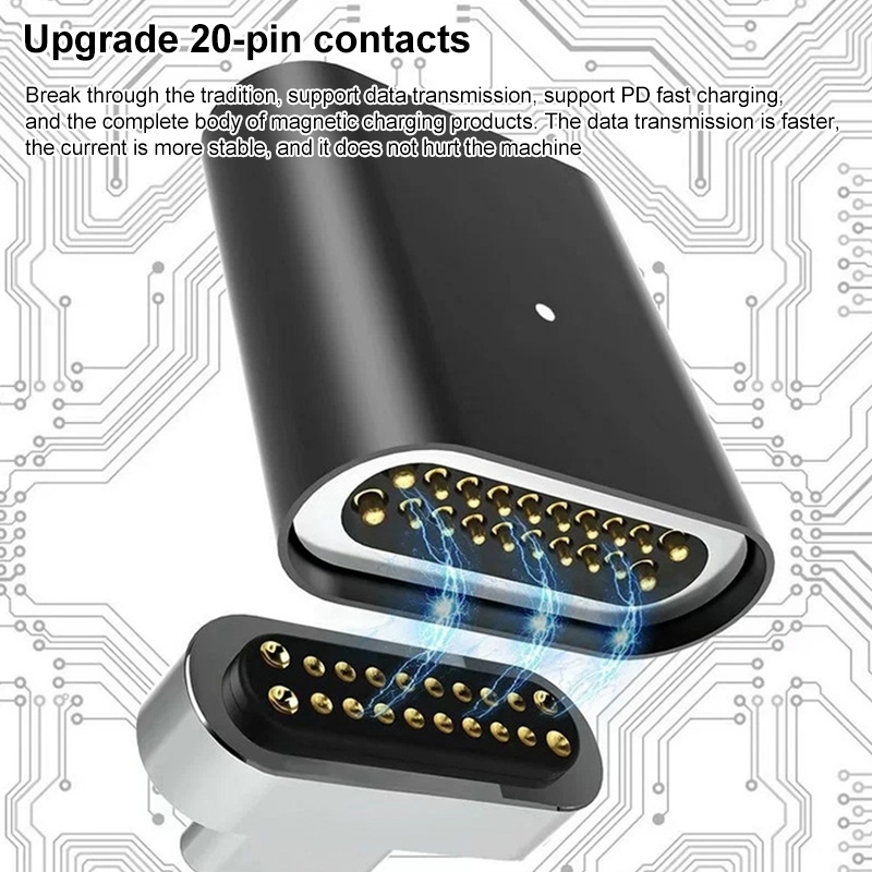 Straight USB-C / Type-C 3.1 Male to USB-C / Type-C 3.1 Female 20 Pin Magnetic Adapter (Grey)