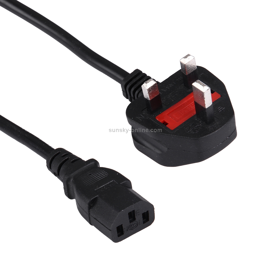 BS-1363/A LP-60L UK Plug to C13 Power Cable with Fuse for PC & Printers & Scanner, Length: 3m