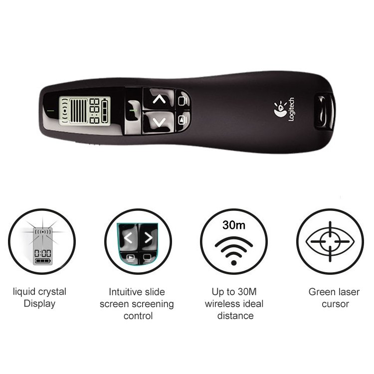 Logitech R800 2.4Ghz USB Wireless Presenter PPT Remote Control Pen Fli
