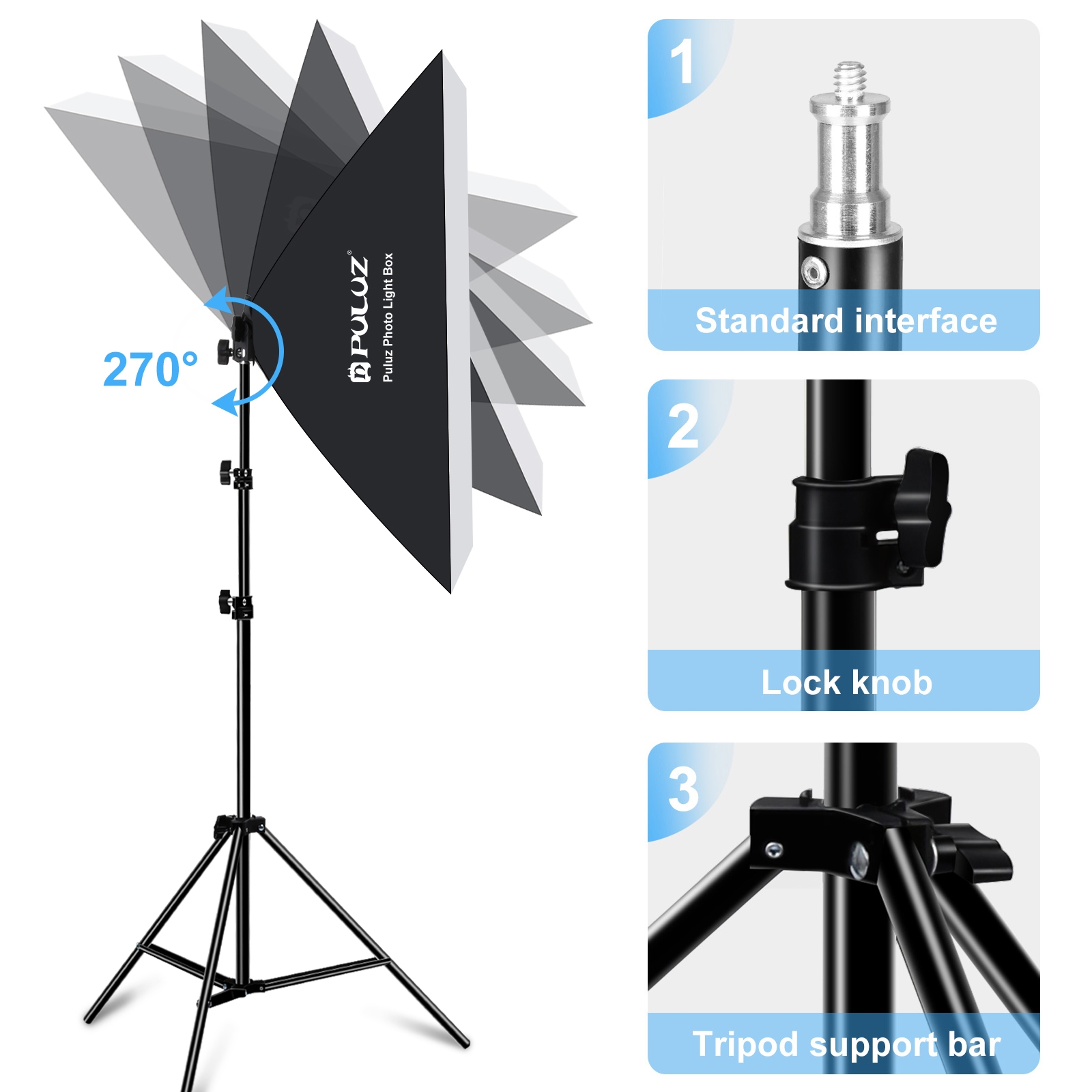 Puluz Softbox Lighting Kit Pcs X Cm Professional Photo Studio Photography Light Equipment