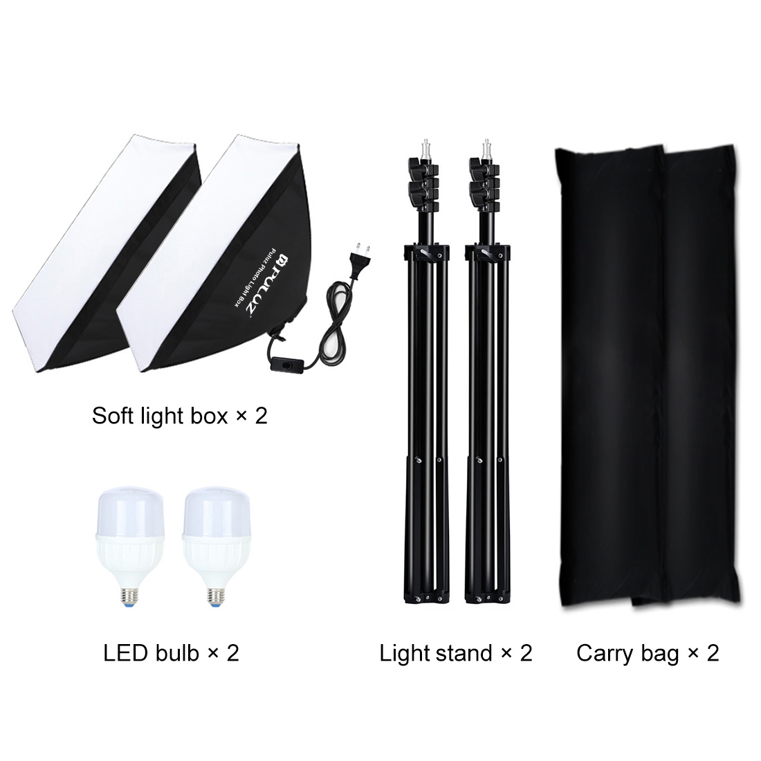 PULUZ Softbox Lighting Kit 2 PCS 50x70cm Professional Photo Studio
