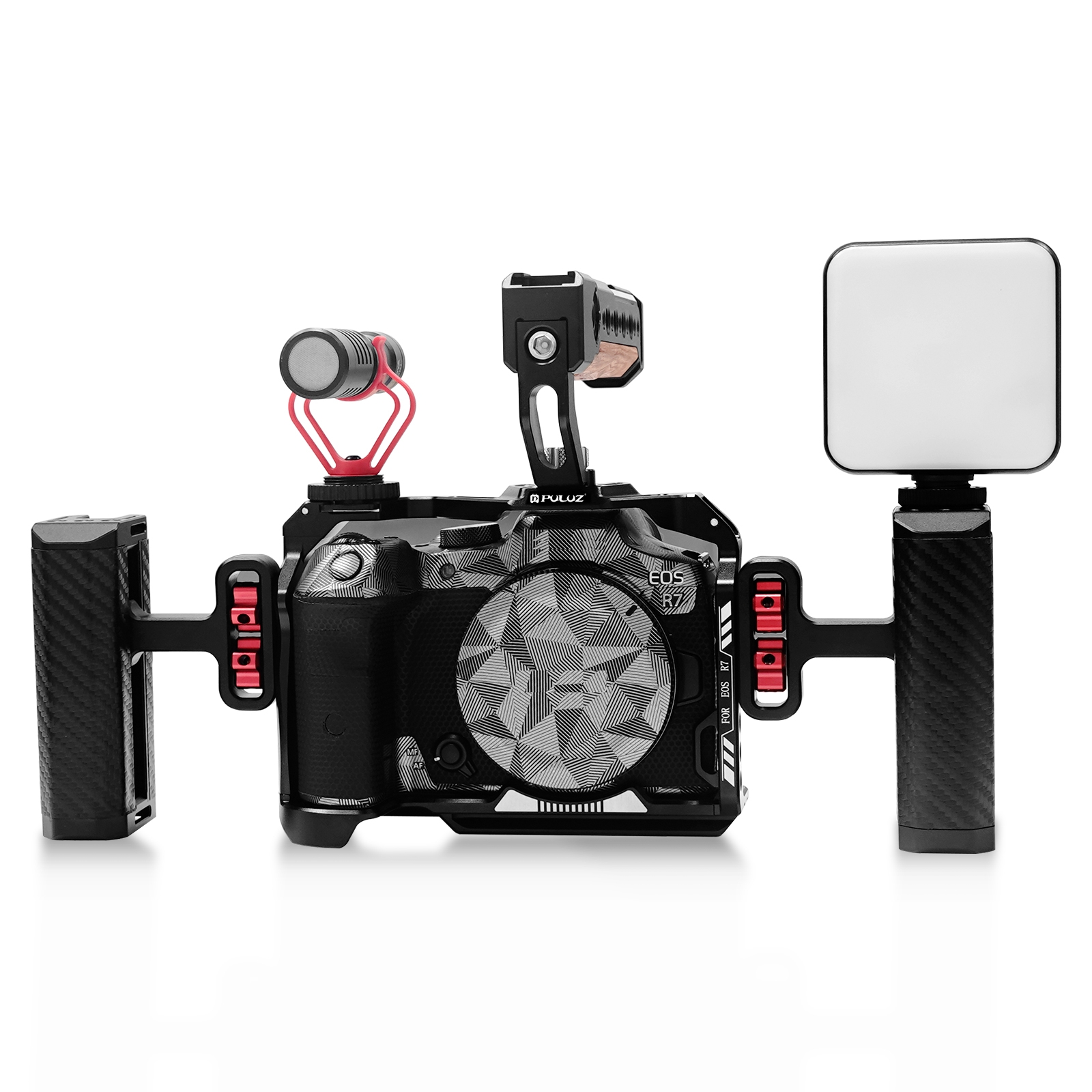 PULUZ per Canon EOS R10 EOS R7 Gabbia Stabilizzatrice in Metallo per Fotocamera con Fori per Vi da 1/4 e 3/8, Copertura per Fotocamera 44 PULUZ per Canon EOS R10 EOS R7 Gabbia Stabilizzatrice in Metallo per Fotocamera con Fori per Vi da 1/4 e 3/8, Copertura per Fotocamera 44
