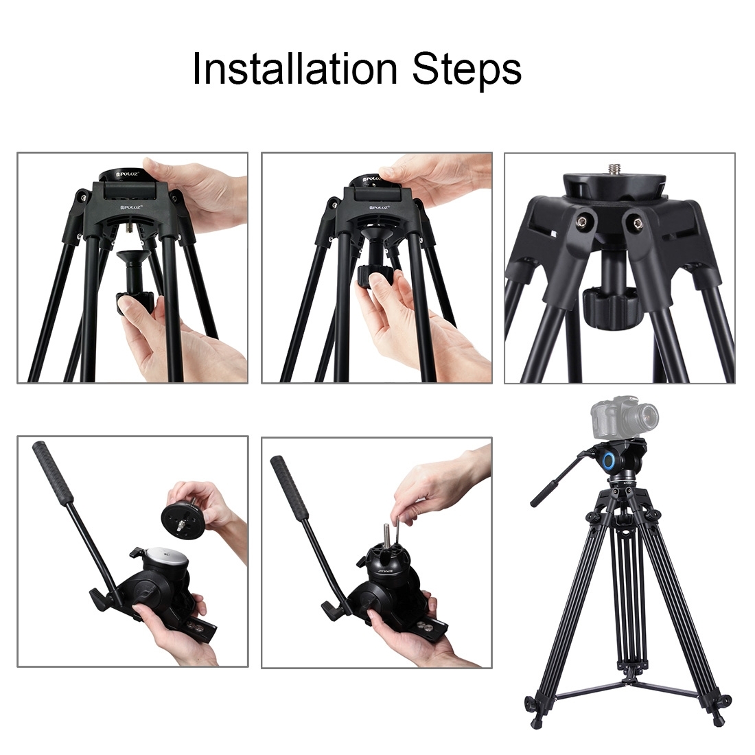 SUNSKY PULUZ 75mm Half Ball Flat to Bowl Adapter for Fluid Head