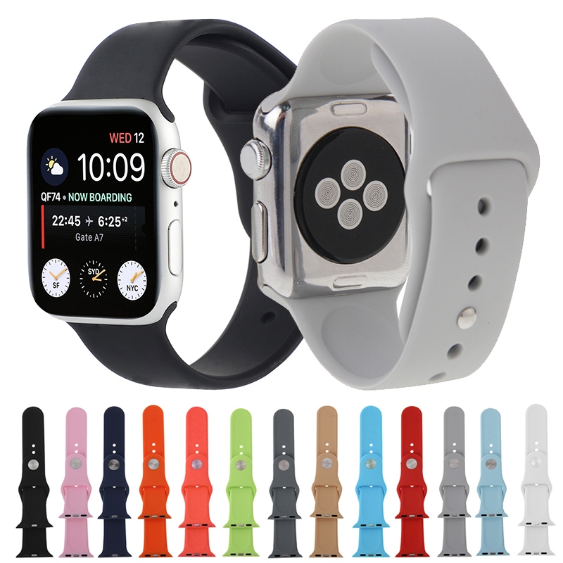 SUNSKY - Für Apple Watch Sport 38 mm Hochleistungs-Gummi-Sport-Uhr-Band mit  Pin-and-Tuck-Verschluss (weiß)