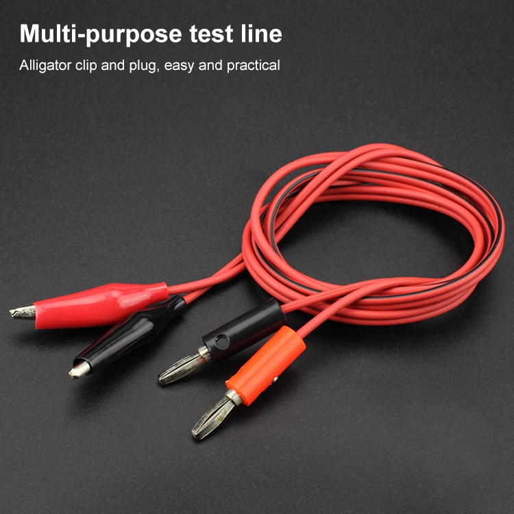 Banana Plug to Alligator Clip Wire Test Cable, Length: 1m