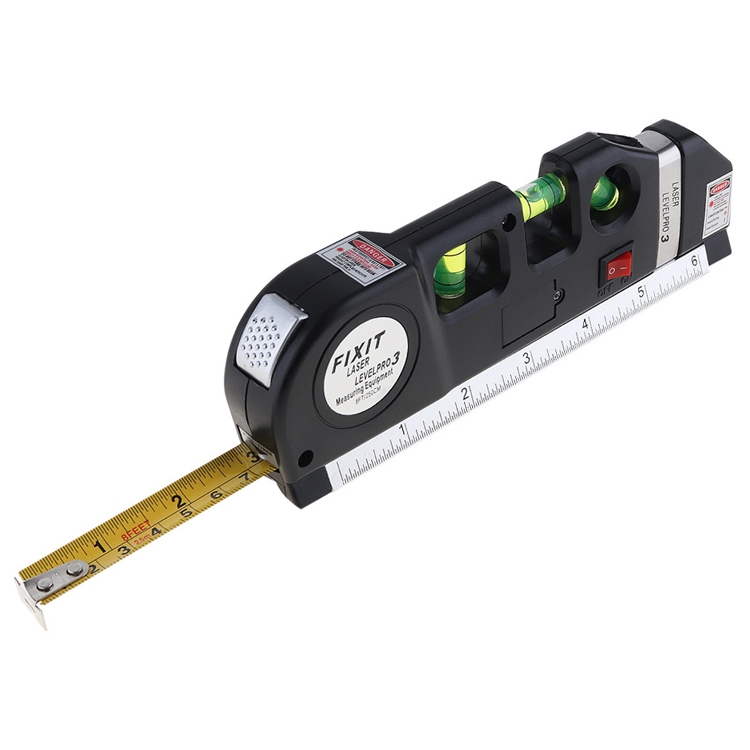 Laser Level with Tape Measure Pro 3 (250cm), LV-03(Black)