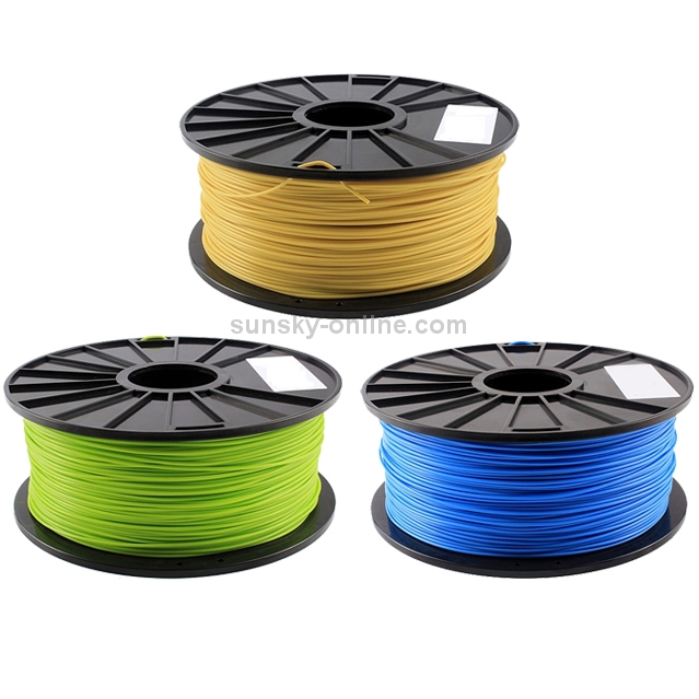 ABS 1.75 mm Luminous 3D Printer Filaments, about 395m(Yellow)