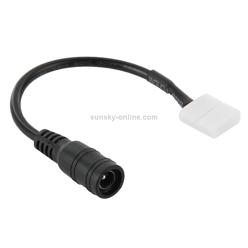 DC Connector Plug Male to No Need Soldering 10mm 2 Pin Connector for Single Color LED Strip, Length: 16cm