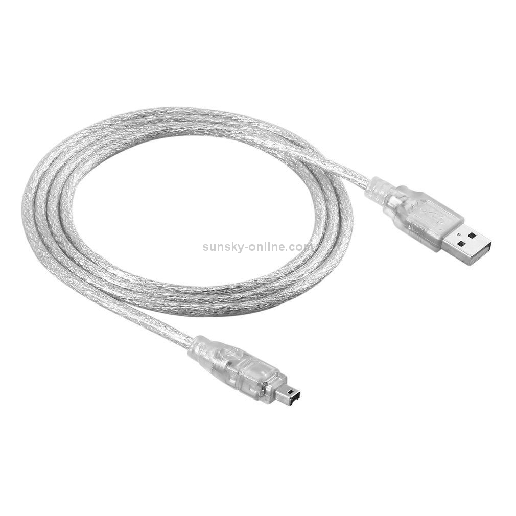 USB 2.0 Male to Firewire iEEE 1394 4 Pin Male iLink Cable, Length: 1.2m