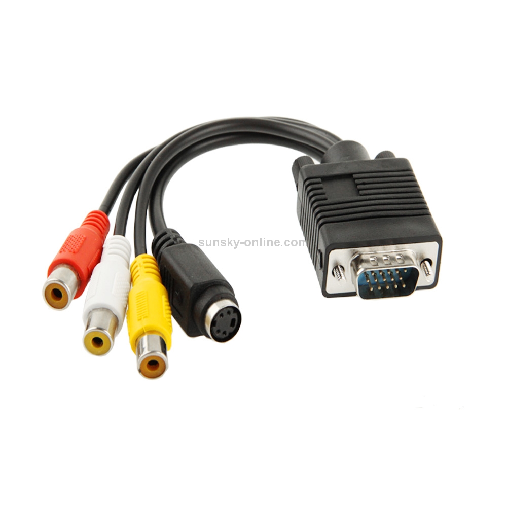 SUNSKY VGA to SVideo AV RCA TV Converter Cable Adapter พร้อมสาย