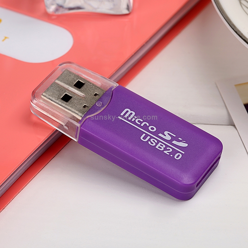 20 PCS Portable USB 2.0 Micro SD TF T-Flash Card Reader Adapter, up to 480Mbps, Random Color Delivery