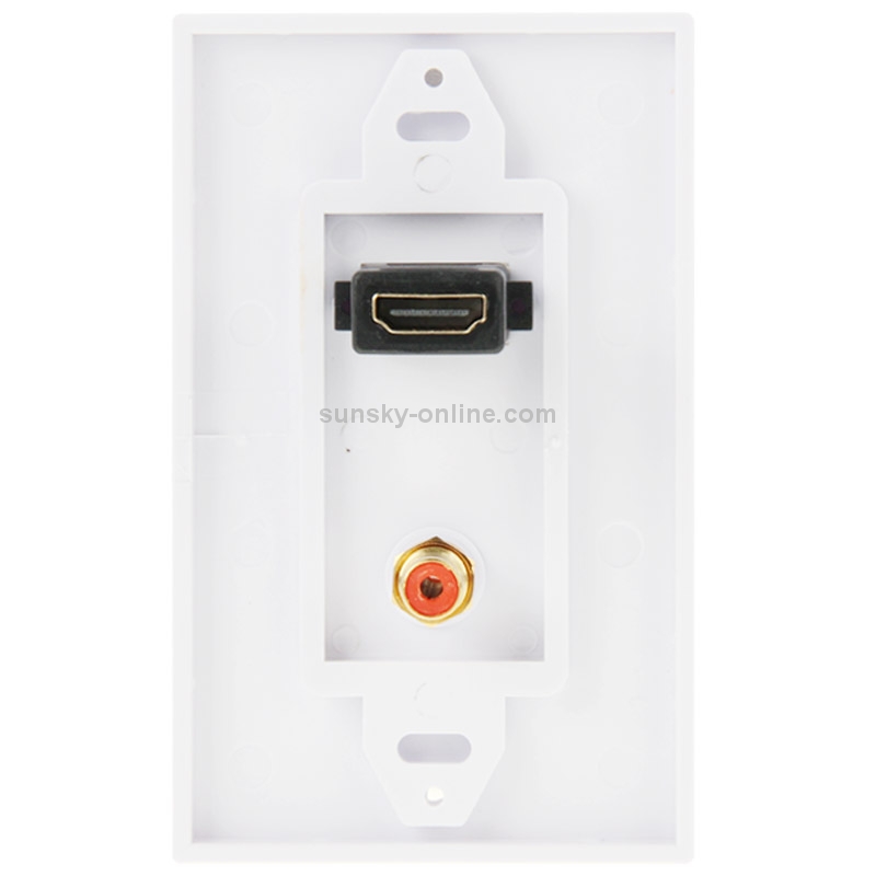 HDMI Female + RCA Female Plug Wall Plate Panel