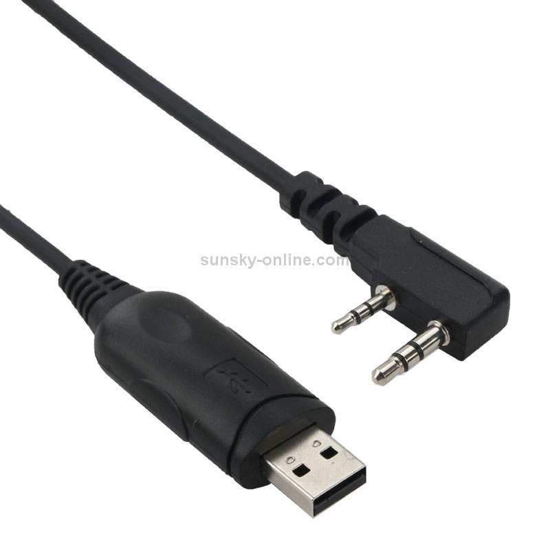 USB Program Cable Data Cable for Walkie Talkies, 3.5mm + 2.5mm Plug + USB 2.0