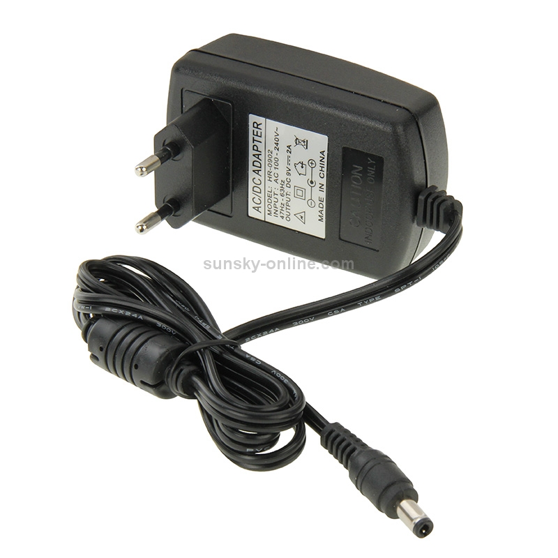 High Quality EU Plug AC 100-240V to DC 9V 2A Power Adapter, Tips: 5.5 x 2.1mm, Cable Length: 1m