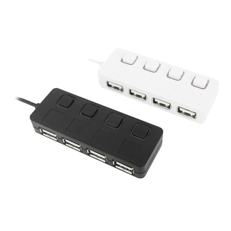 4 Ports USB 2.0 HUB with 4 Switch(White)